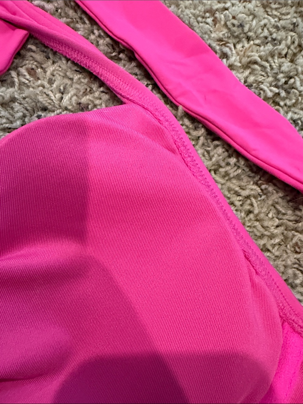 Michael Kors Bright Pink Halter Bikini Top with Gold MK Accent - Picture 4 of 4